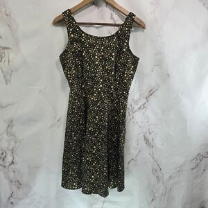 ModCloth Dress Womens Small Black Star Yellow Tank Pin Up Retrolicious Square